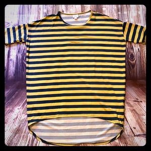 Small Blue and Yellow Striped LuLaRoe Irma